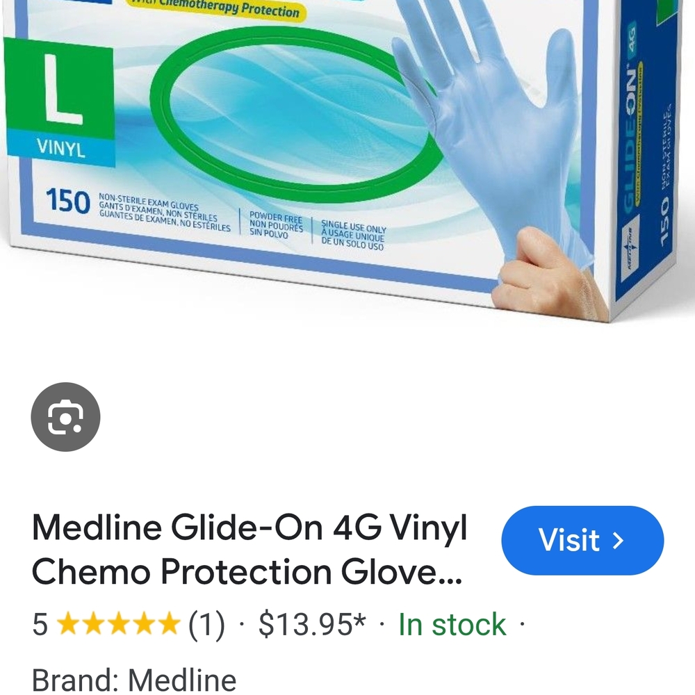Medline L Glide-On Vinyl Gloves - Blue